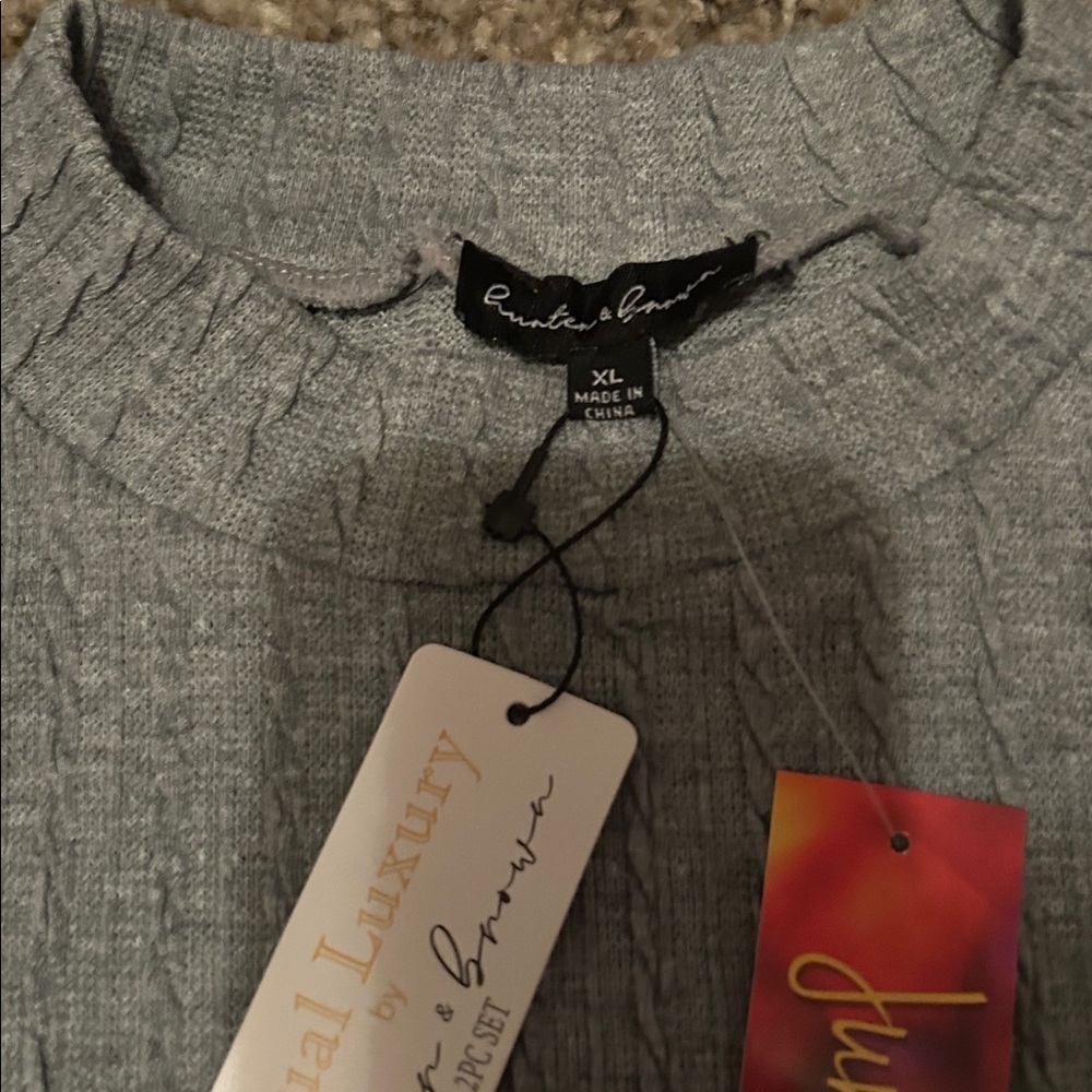 Counterparts Heather Gray Ribbed Sweater and pants set - Picture 2 of 8